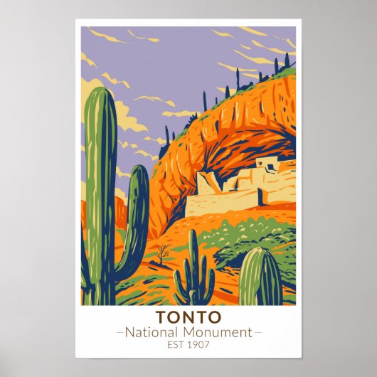 Tonto Nationales Monument Arizona Vintag Poster (Vorne)