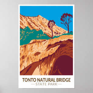 Tonto Natural Bridge Staat Park Arizona Vintag Poster