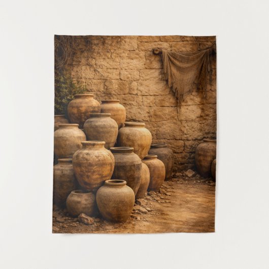 Tontopf-Fotohintergrund Wandteppich (Vorderseite)