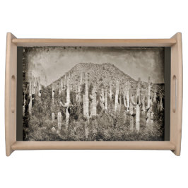 Tontos im schwarzen und grauen Serviertablett