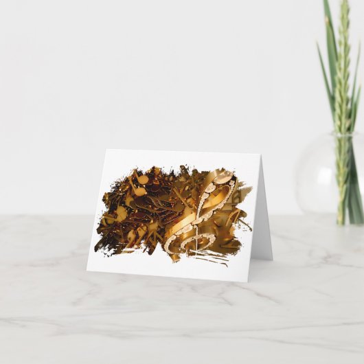 Tontreppenkleckse und Noten Feiertagskarte (Vorderseite)