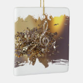 Tontreppenkleckse und Noten Keramikornament (Rechts)