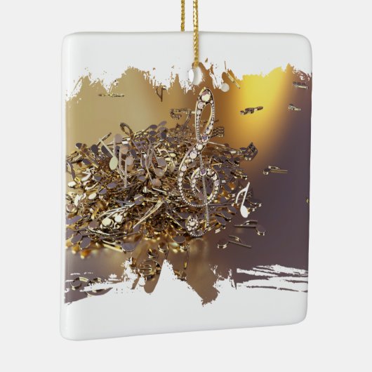 Tontreppenkleckse und Noten Keramikornament (Rechts)