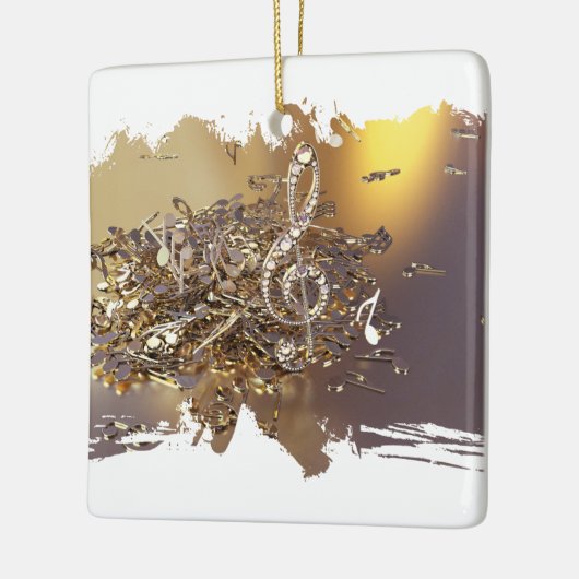 Tontreppenkleckse und Noten Keramikornament (Links)