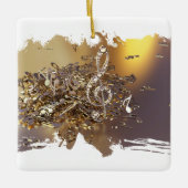 Tontreppenkleckse und Noten Keramikornament (Vorderseite)