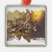 Tontreppenkleckse und Noten Ornament Aus Metall (Vorne)