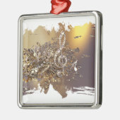 Tontreppenkleckse und Noten Ornament Aus Metall (Links)