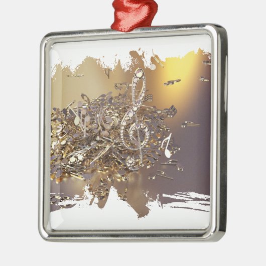 Tontreppenkleckse und Noten Ornament Aus Metall (Links)