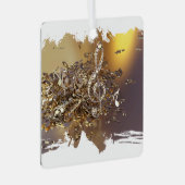 Tontreppenkleckse und Noten Ornament Aus Metall (Vorderseite Rechts)