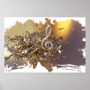 Tontreppenkleckse und Noten Poster