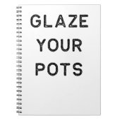 Tonwaren-Entwurfs-Glasur Ihre Topf-dunklen Notizblock (Vorderseite)