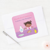 Tonwaren-Malerei-Kunst-Party danken Ihnen Quadratischer Aufkleber (Umschlag)