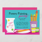 Tonwaren-Malerei-Party Einladungen (Vorne/Hinten)