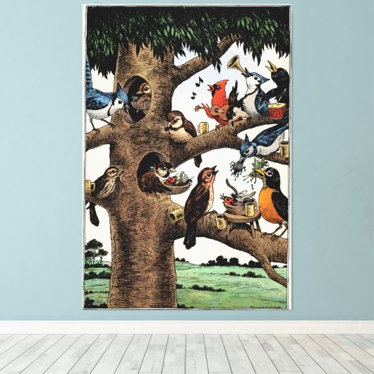 Tony Millionaire Singing Birds Leinwand Art Print (Insitu (Holzboden))