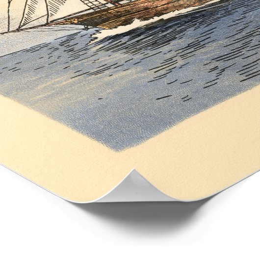 Tony Millionaire Two Ships Poster (Ecke)