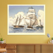 Tony Millionaire Two Ships Poster Leinwanddruck (Insitu (Wohnzimmer))