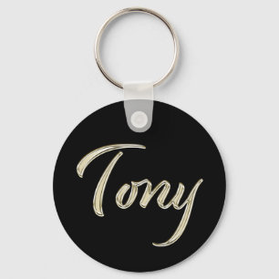 Tony Name Whitegold Button Schlüsselger Schlüsselanhänger