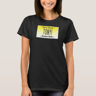 Tony New Jersey Italisey American Name Nj License  T-Shirt