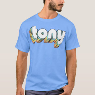 Tony Retro Rainbow Typografie Faded Style T-Shirt