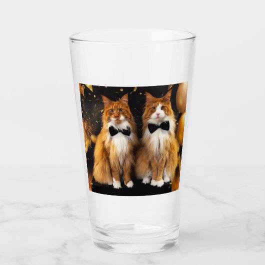 Tony und Teddy Cat Glas (Vorderseite)