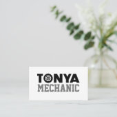 Tonya Mechanic Business Card Visitenkarte (Stehend Vorderseite)