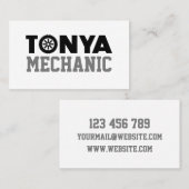 Tonya Mechanic Business Card Visitenkarte (Vorne/Hinten)