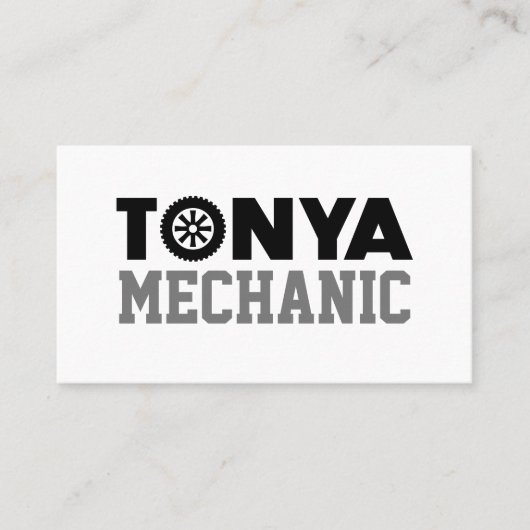 Tonya Mechanic Business Card Visitenkarte (Vorderseite)