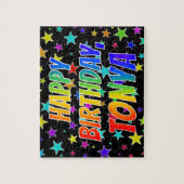 "TONYA" Vorname, Spaß "GLÜCKLICHER GEBURTSTAG" Puzzle (Vertikal)