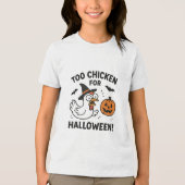 too chicken for halloween Tri-Blend shirt (Vorderseite)