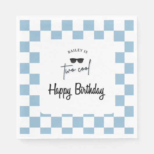 Too Cool 2. Geburtstag  Serviette (Vorderseite)