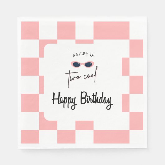 Too Cool 2. Geburtstag  Serviette (Vorderseite)