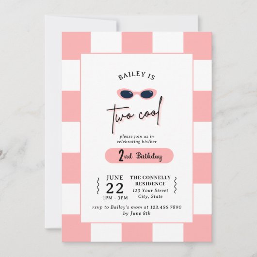 Too Cool 2nd Birthday Invitation Einladung (Vorderseite)