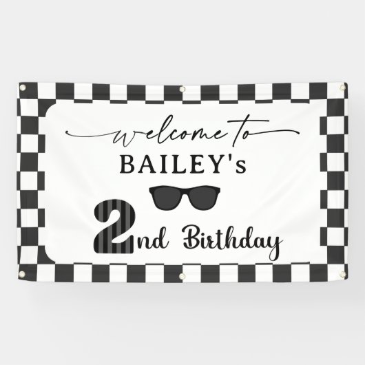 Too Cool 2nd Birthday Welcome Banner (Horizontal)