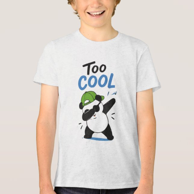 Too Cool Dabbing Panda Boys T-Shirt Funny Panda Da Tri-Blend Shirt (Vorderseite)