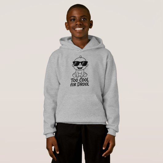 Too Cool for Drool | Funny Kids’ Pullover Hoodie (Vorne ganz)