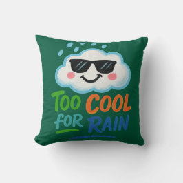 Too Cool for Rain | Cute Cloud Throw Pillow Kissen