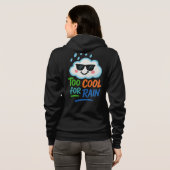 Too Cool for Rain Fun Cloud Cartoon Zip-Up Hoodie (Schwarz voll)