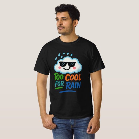 Too Cool for Rain | Fun Cloud Men’s Value T-Shirt (Vorne ganz)