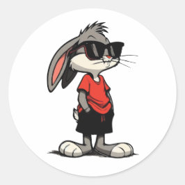 Too Cool to Hop Runder Aufkleber