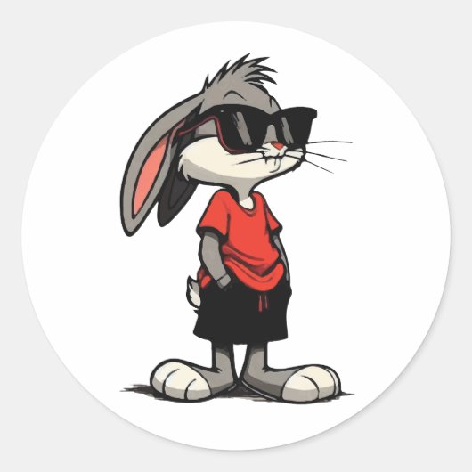 Too Cool to Hop Runder Aufkleber (Vorderseite)