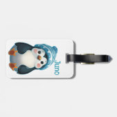 Too Cool to Waddle Gepäckanhänger (Rückseite horizontal)