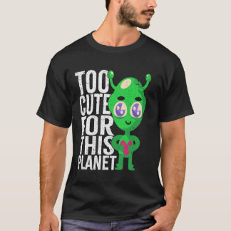 Too Cute Alien Kawaii Japan Space Fantasy Green Sp T-Shirt