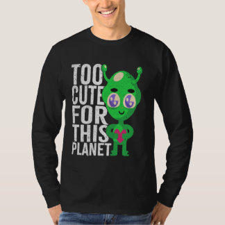 Too Cute Alien Kawaii Japan Space Fantasy Green Sp T-Shirt