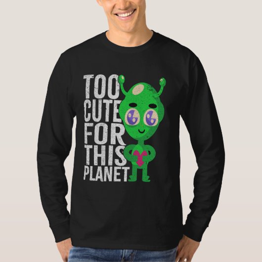 Too Cute Alien Kawaii Japan Space Fantasy Green Sp T-Shirt (Vorderseite)