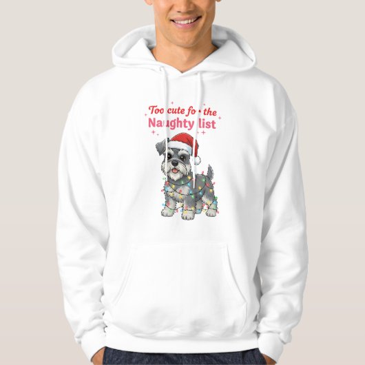 Too Cute for the Naughty List Schnauzer Hoodie (Vorderseite)