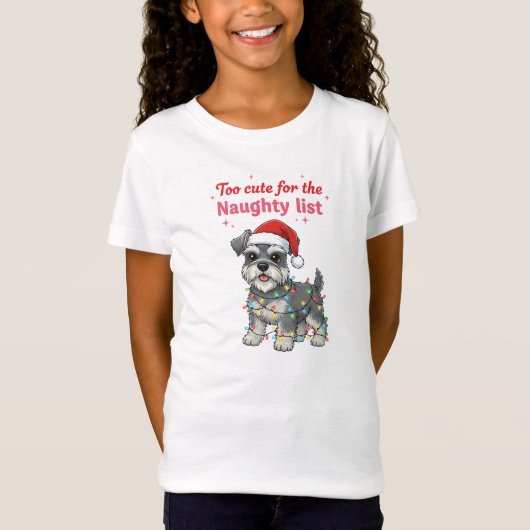Too Cute for the Naughty List Schnauzer Shirt (Vorderseite)