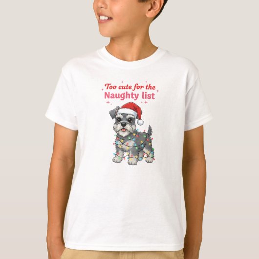 Too Cute for the Naughty List Schnauzer Shirt (Vorderseite)