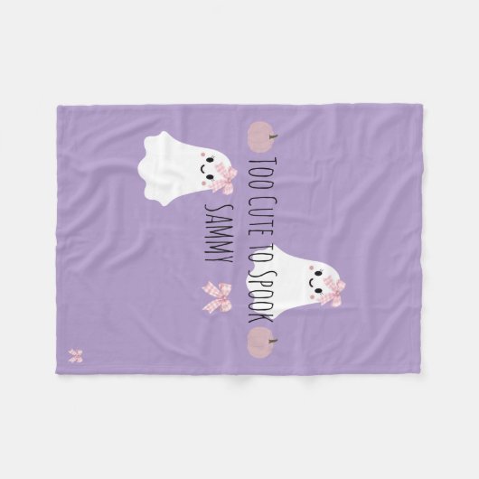 Too Cute Halloween perzonalized Baby Blanket Fleecedecke (Vorderseite (Horizontal))