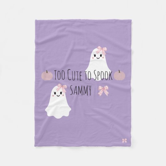 Too Cute Halloween perzonalized Baby Blanket Fleecedecke (Vorderseite)