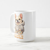 Too Cute to Be Serious – Funny French Bulldog Kaffeetasse (Vorderseite Links)
